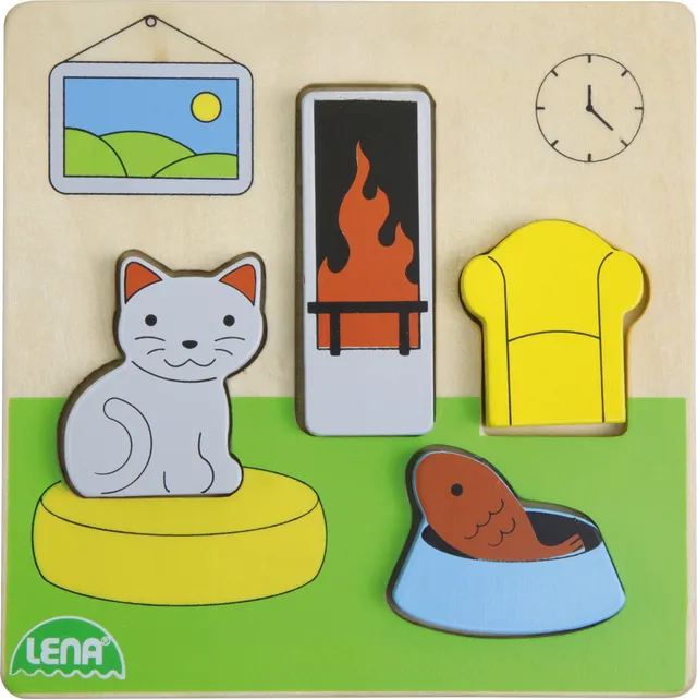 lena-my-first-32142-holzpuzzle-wohnzimmer-4-teile image 1