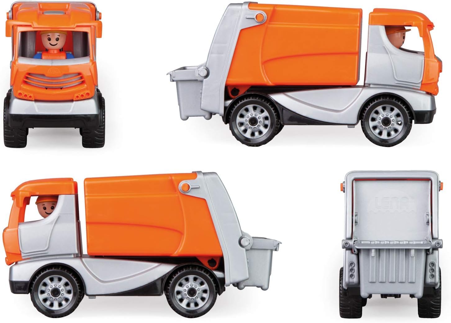 lena-truckies-01623-m-llwagen-22-cm-orange-mit-figur image 5