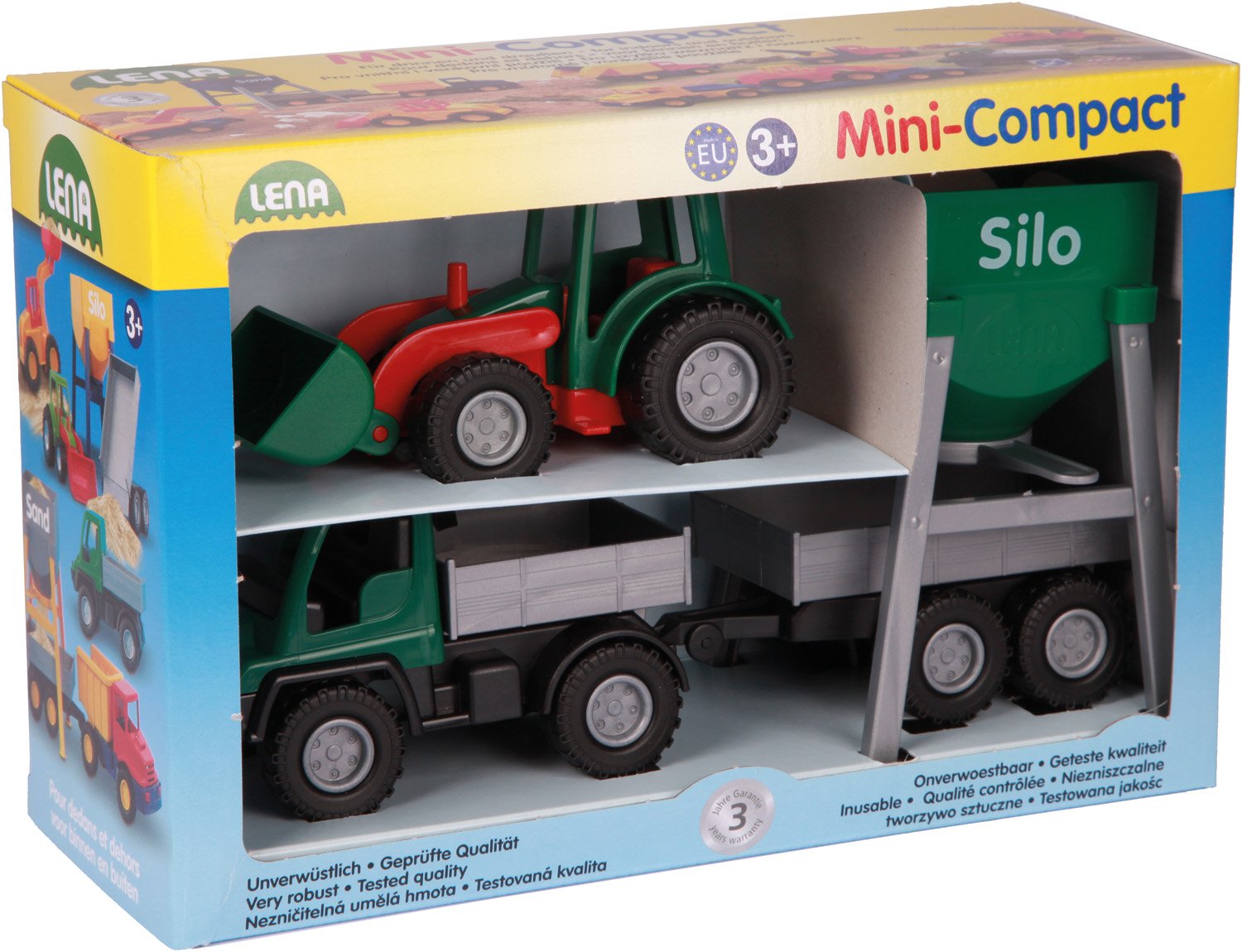 lena-motors-01253-mini-kompaktbauernhof-set-traktor-silo image 2