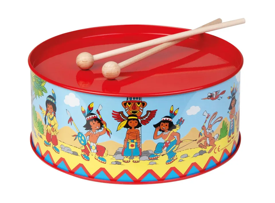 lena-my-first-blechtrommel-indianer-20-cm-mit-schl-geln-ab-3-jahre image 1
