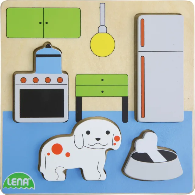 lena-my-first-32141-holzpuzzle-k-che-4-teile-14-cm image 1