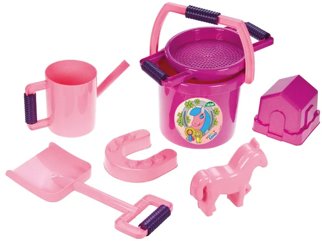 lena-happy-sand-spielset-pony-7-teilig-rosa-mit-eimer image 1