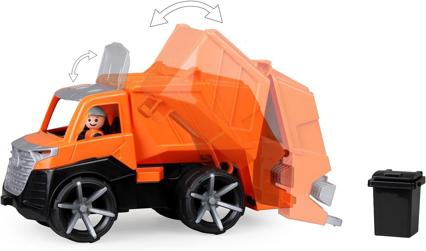 lena-truxx-04514-m-llwagen-30-cm-orange-mit-tonne image 2