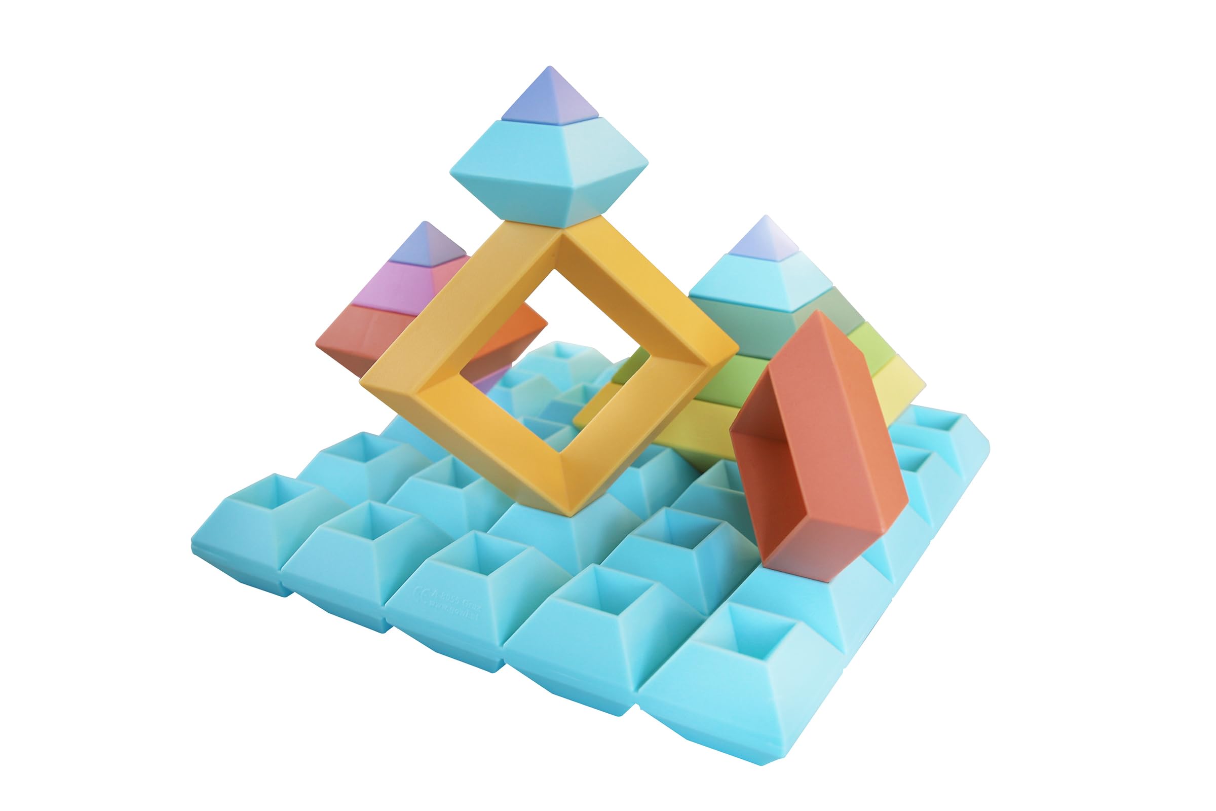 gowi-bio-352-00302-legeplatte-regenbogen-pyramide-zubeh-r image 2