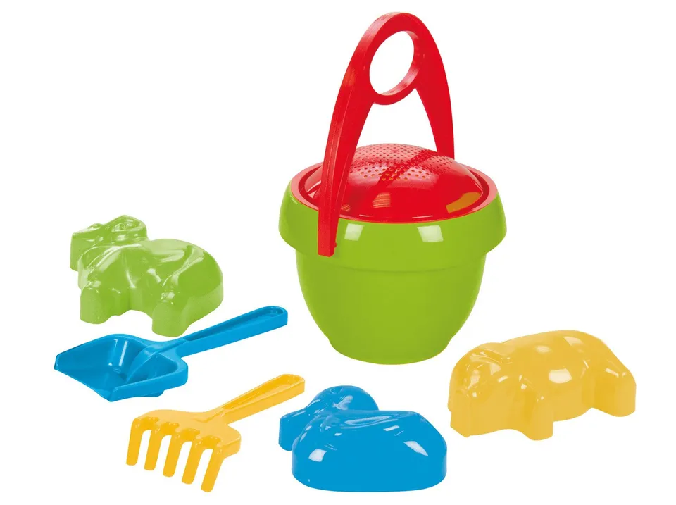 lena-happy-sand-5320-sandspielzeug-7-teilig-eimer-set image 1