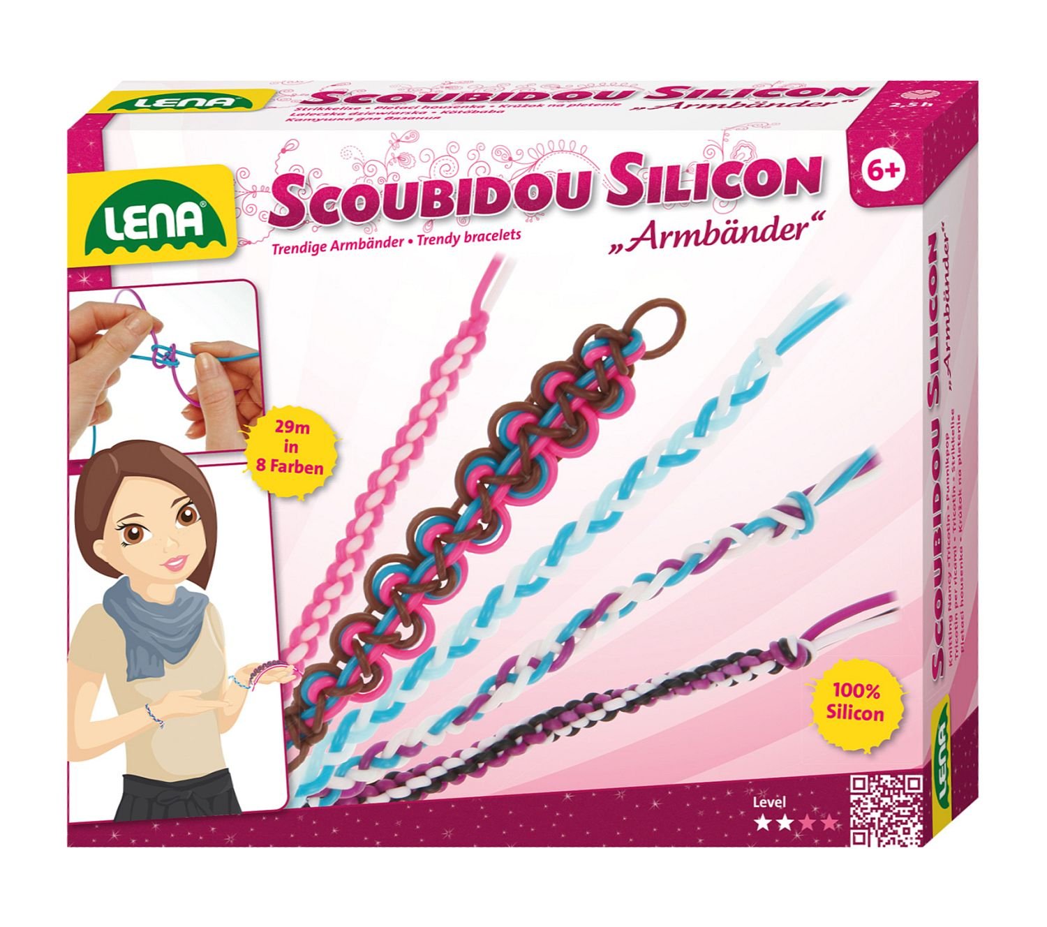 lena-glam-42223-scoubidou-silikon-armb-nder-29m-8-farben image 1