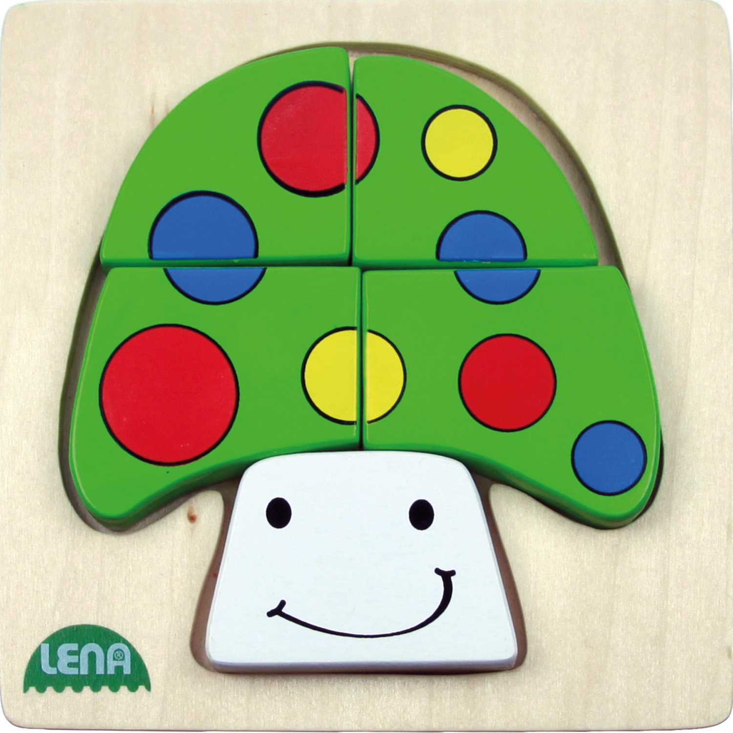 lena-my-first-32138-holzpuzzle-pilz-5-teile-14-cm image 1