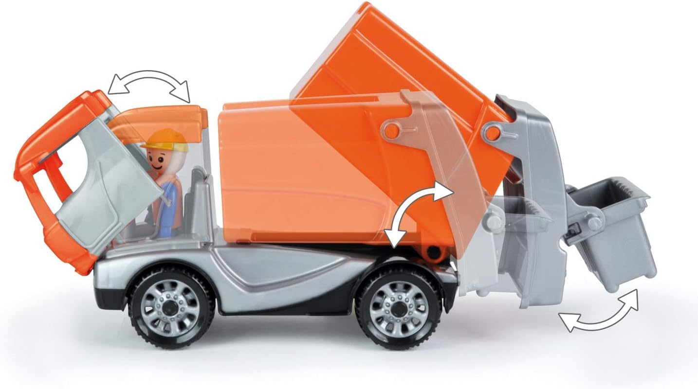 lena-truckies-01623-m-llwagen-22-cm-orange-mit-figur image 2