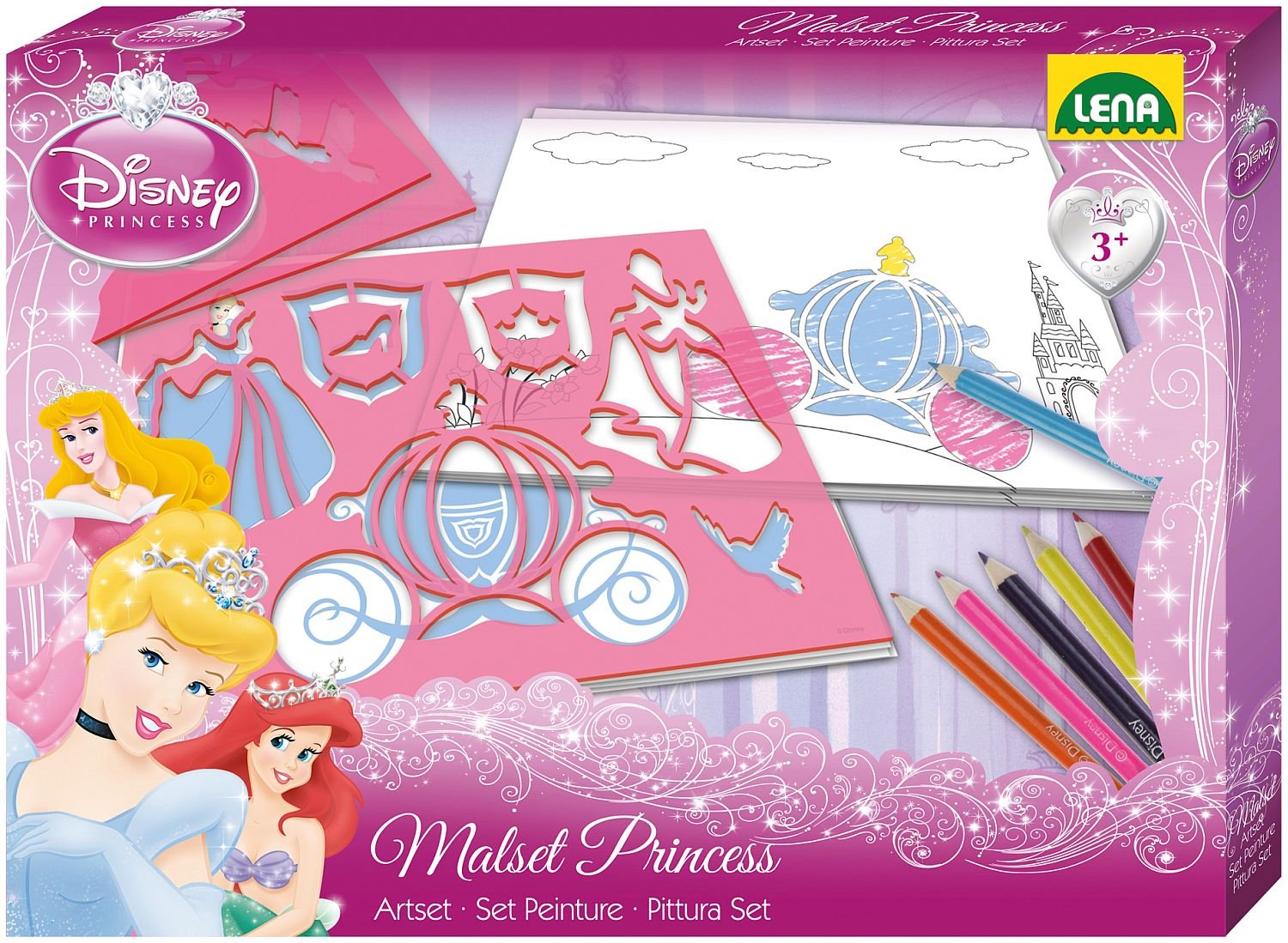 lena-creative-princess-zeichen-schablonen-set-29x21-cm-3-teilig image 1