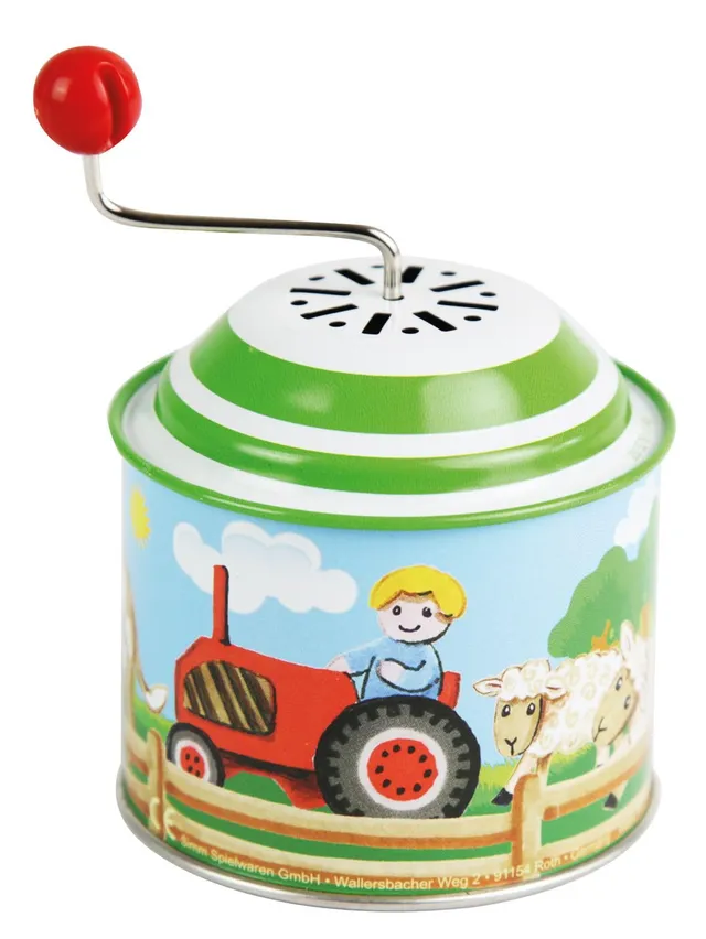 lena-my-first-52760-musikdrehdose-bauernhof-blech-10-5-cm image 1