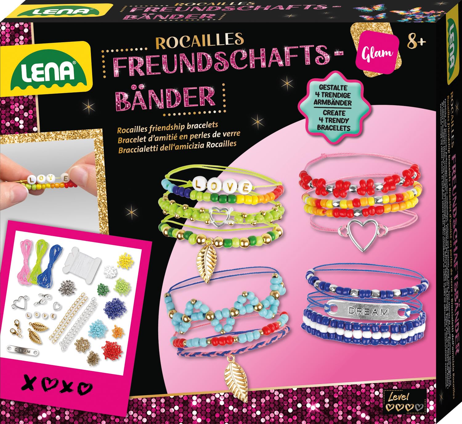 lena-glam-42721-rocailles-freundschaftsarmb-nder-bastelset-bunt image 1
