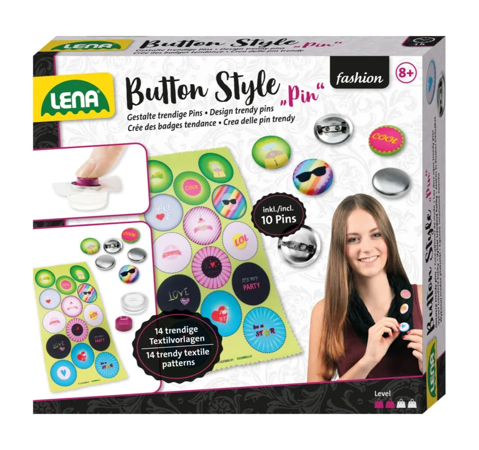 lena-fashion-button-style-pin-bastelset-10-buttons-ab-8-jahre image 1