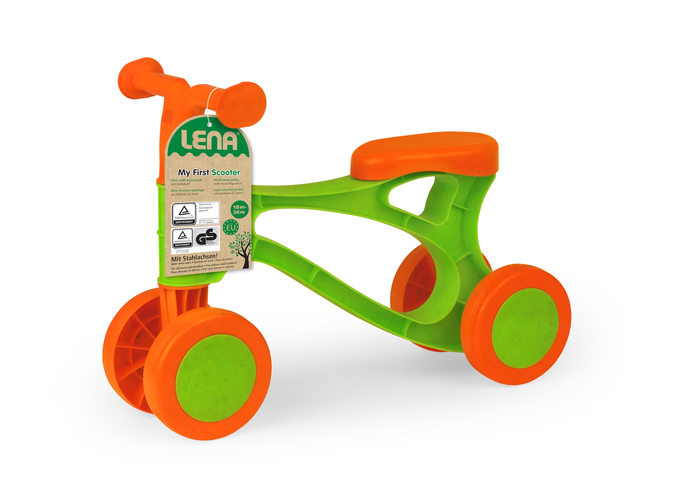 lena-eco-my-first-scooter-lauflernroller-gr-n-orange-ab-18-monaten image 4