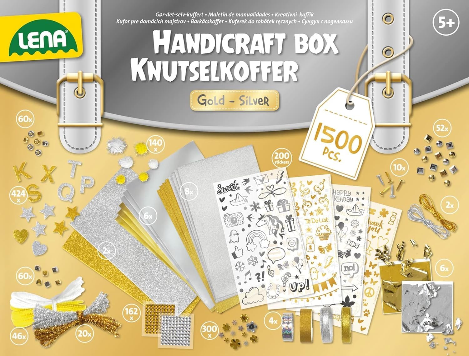 lena-craft-box-42666-bastelkoffer-gold-silber-1500-teile image 2