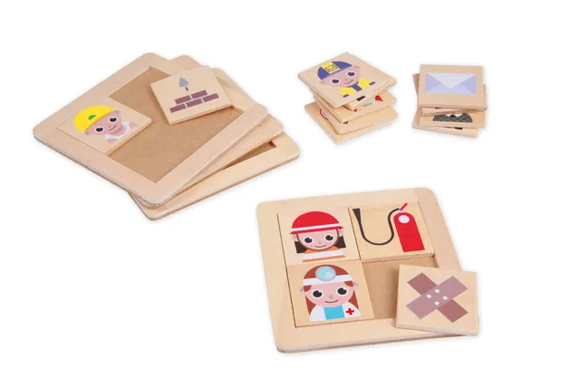 lena-my-first-32166-paar-puzzle-berufe-holz-20-teile image 1