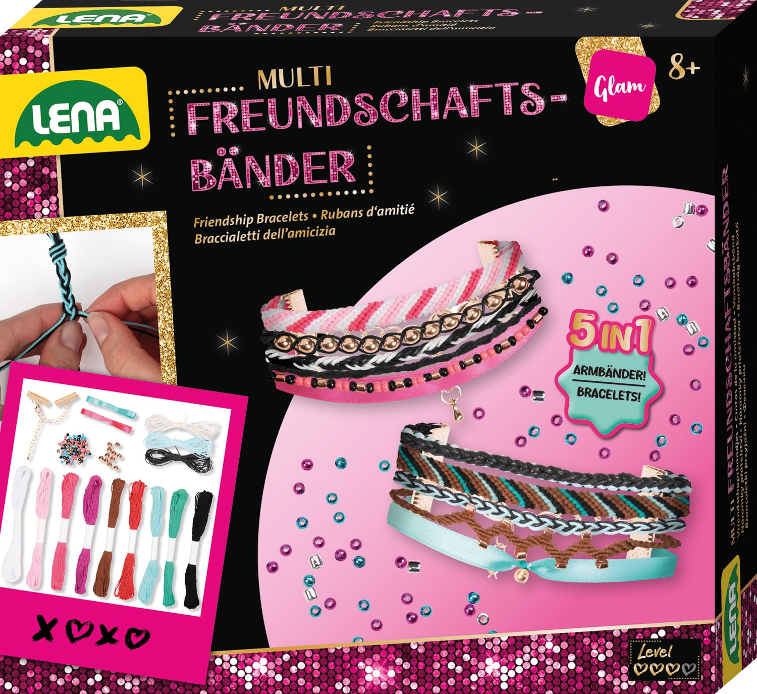 lena-glam-42721-rocailles-freundschaftsarmb-nder-bastelset-bunt image 5