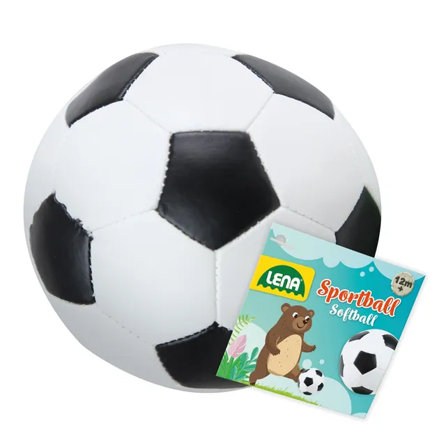 lena-aktive-soft-fu-ball-18-cm-schaumstoff-schwarz-wei image 1