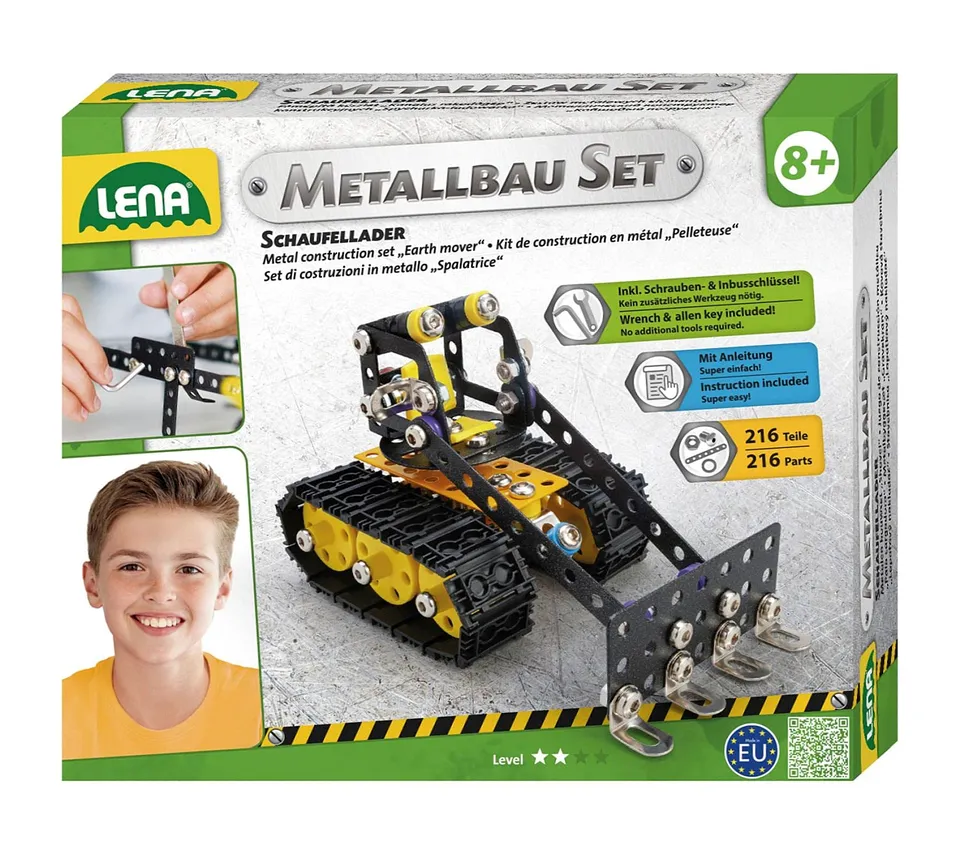lena-diy-42674-metallbaukasten-schaufellader-216-teile-ab-8-jahre image 1