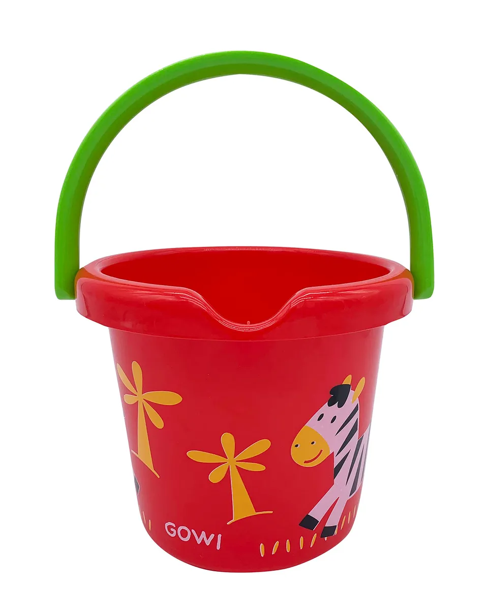 gowi-bio-eimer-18-cm-rot-zebra-motiv image 1