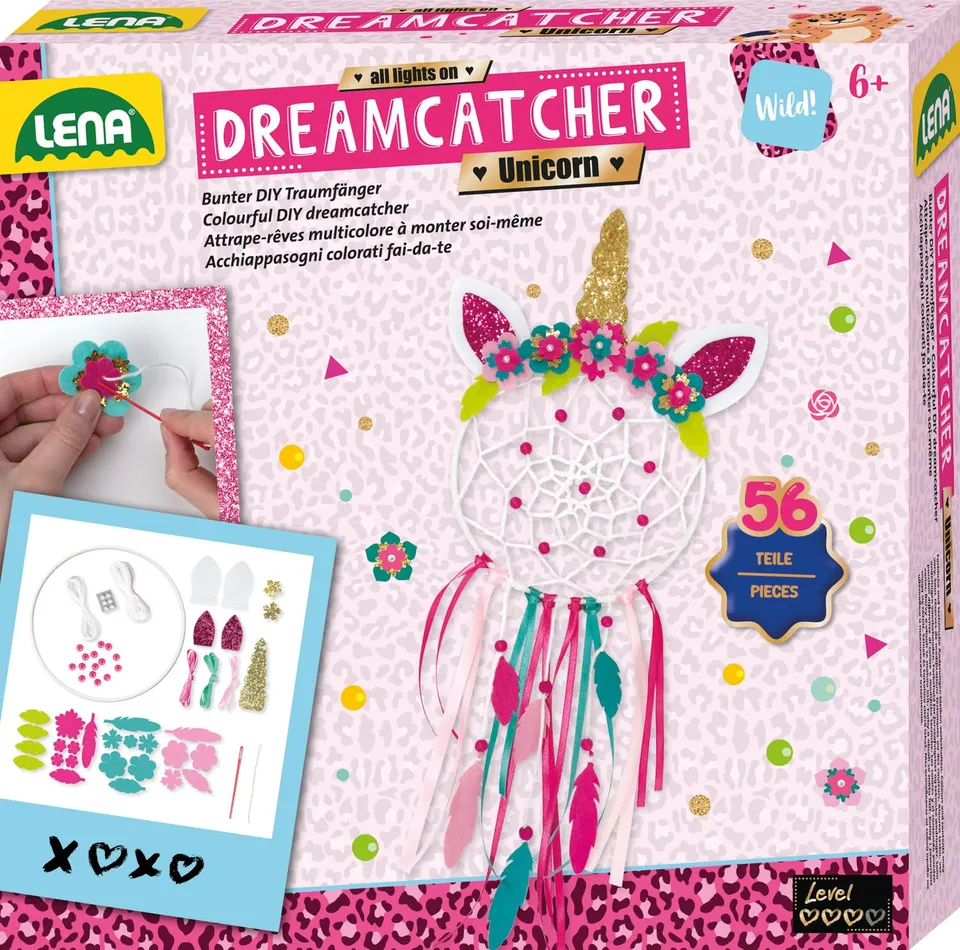 lena-42701-dreamcatcher-einhorn-traumf-nger-bastelset-56-teile image 1