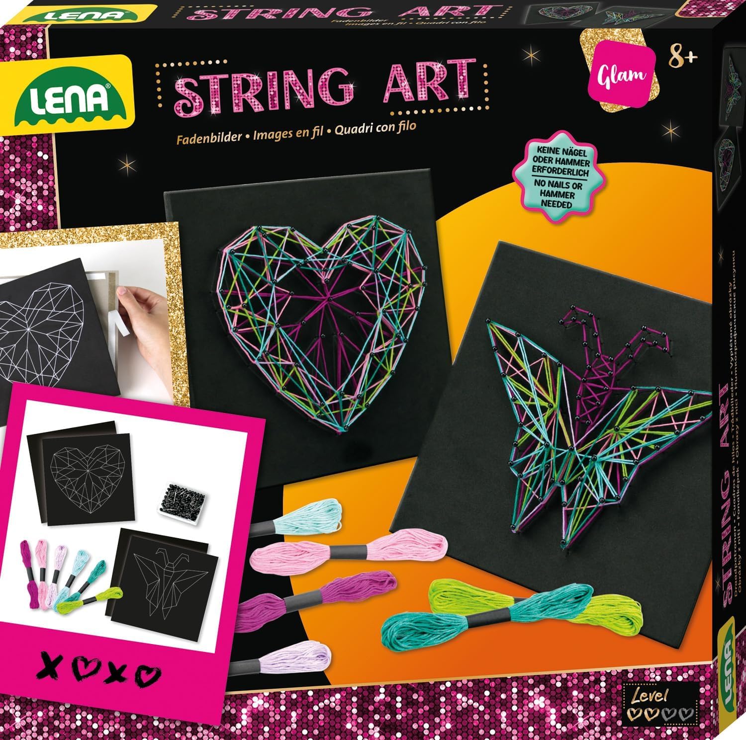 lena-creative-fadenbilder-bastelset-schmetterling-herz image 1