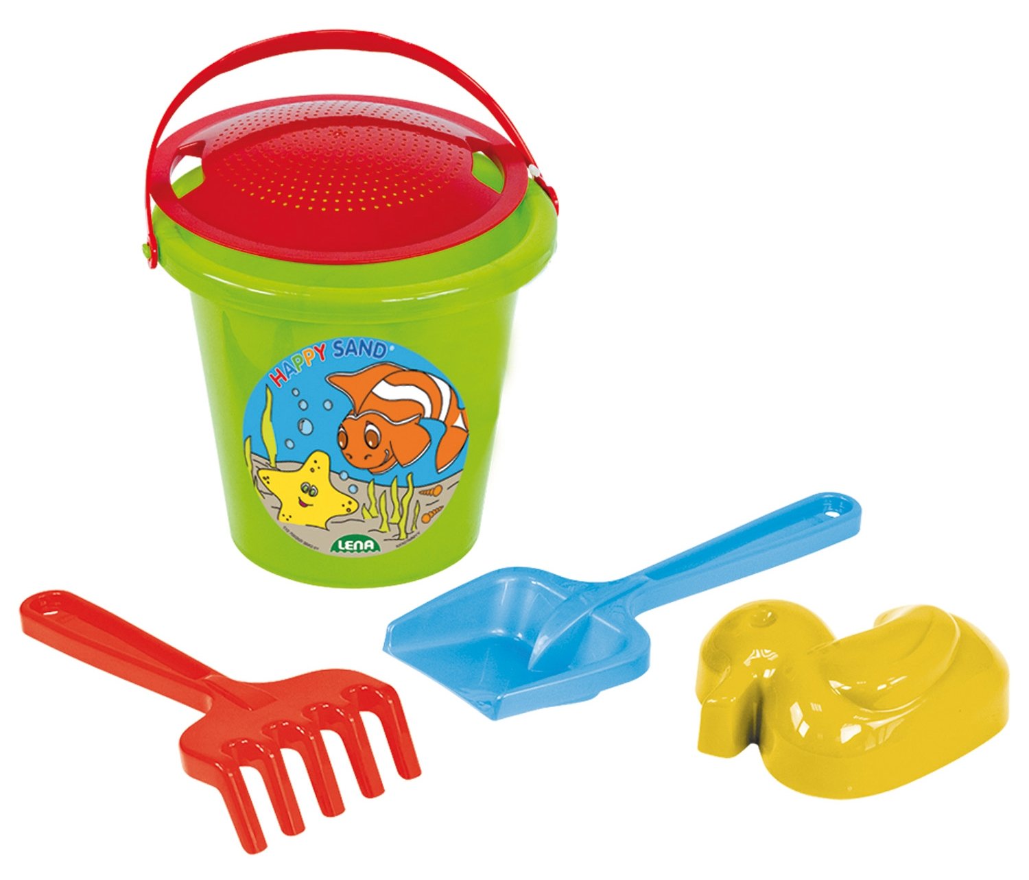 lena-happy-sand-spielset-ii-5-teilig-eimer-2-l-f-rmchen-ente image 1