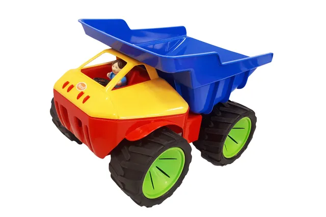 gowi-regowi-giant-truck-kipplaster-blau-gelb image 1