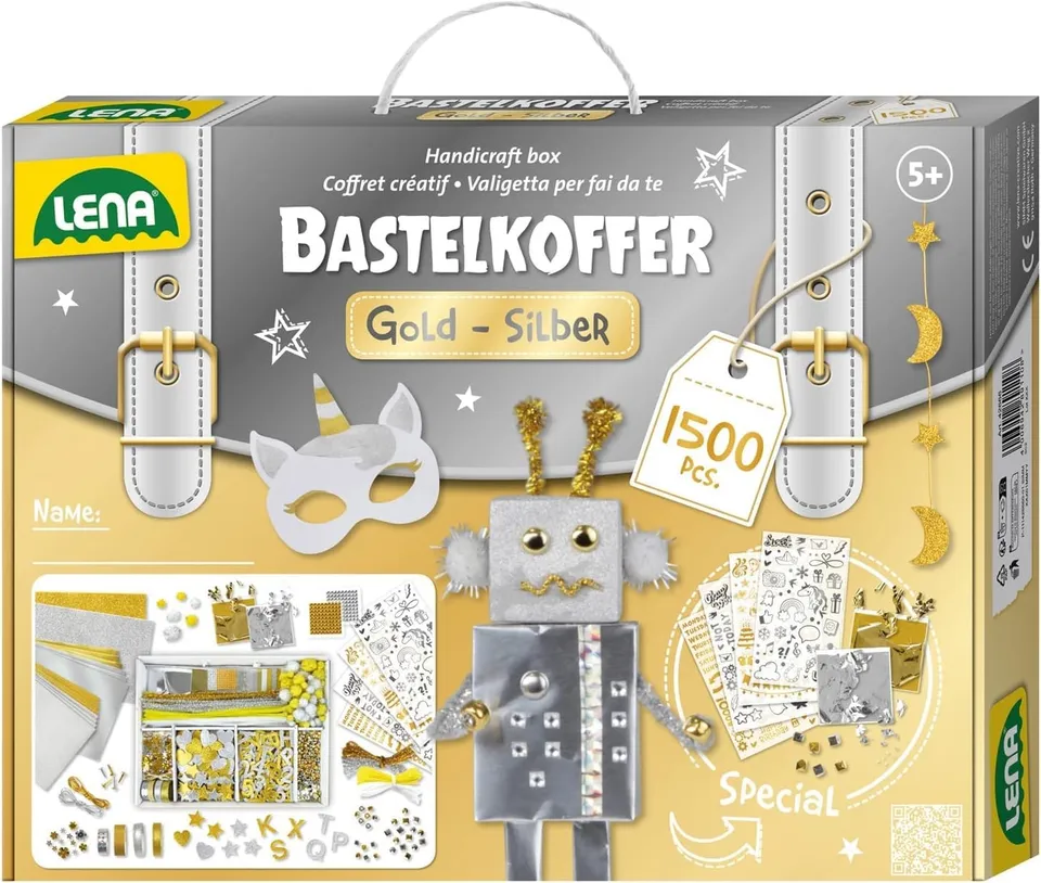 lena-craft-box-42666-bastelkoffer-gold-silber-1500-teile image 1