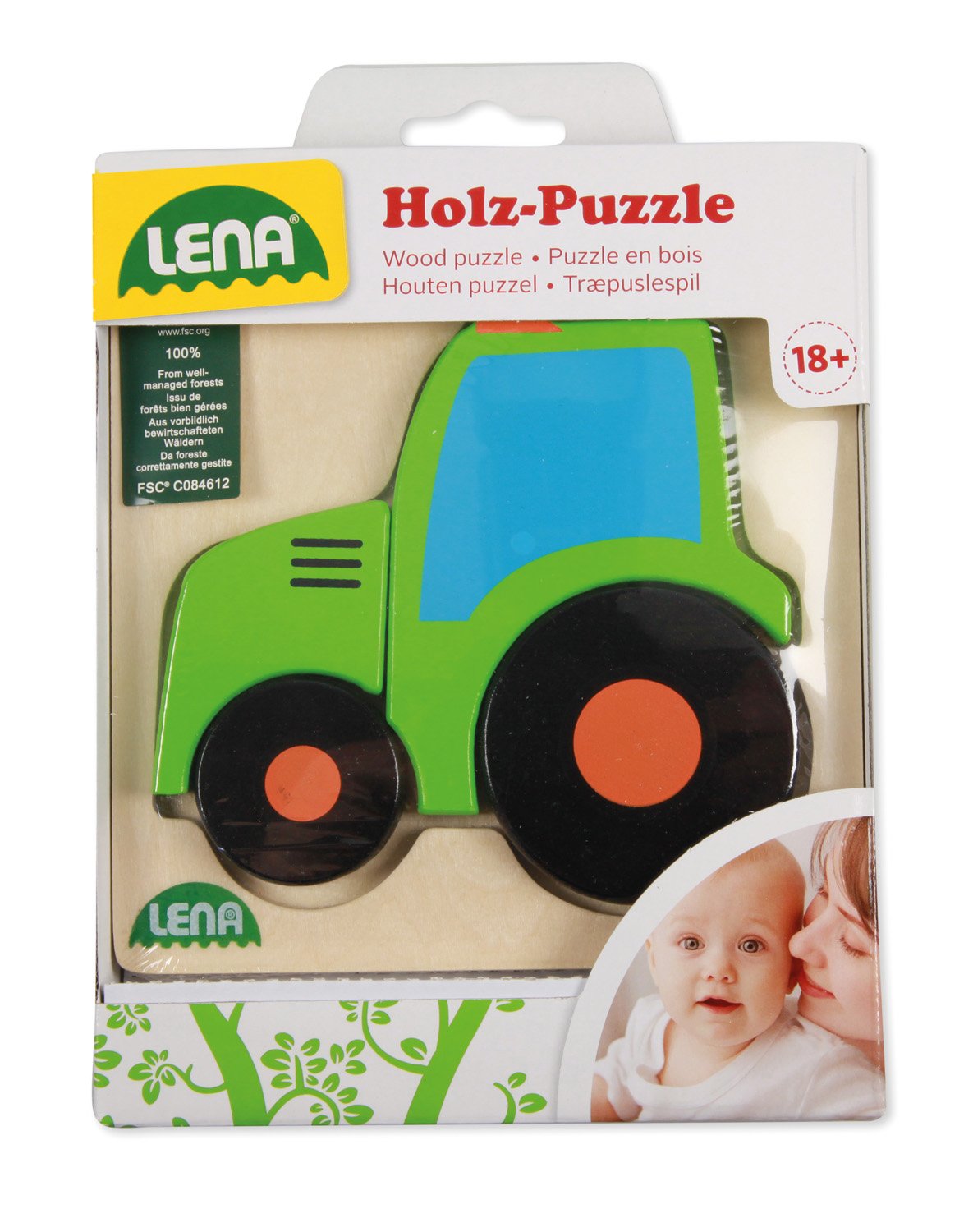 lena-my-first-32079-holzpuzzle-traktor-4-teilig image 2