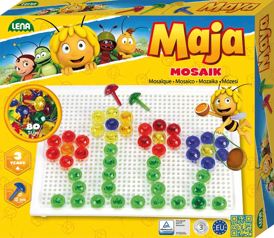 lena-mosaik-35613-biene-maja-steckspiel-80-stecker image 1