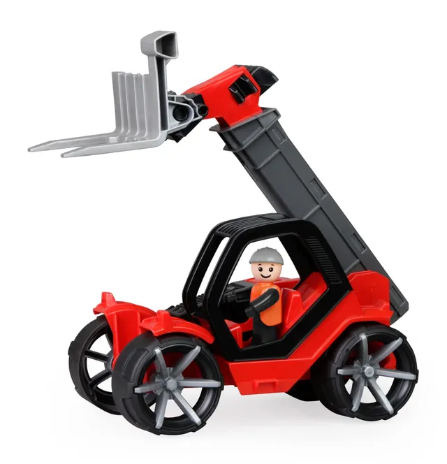 lena-truxx-04533-teleskoplader-spielfahrzeug-rot-35-cm image 1