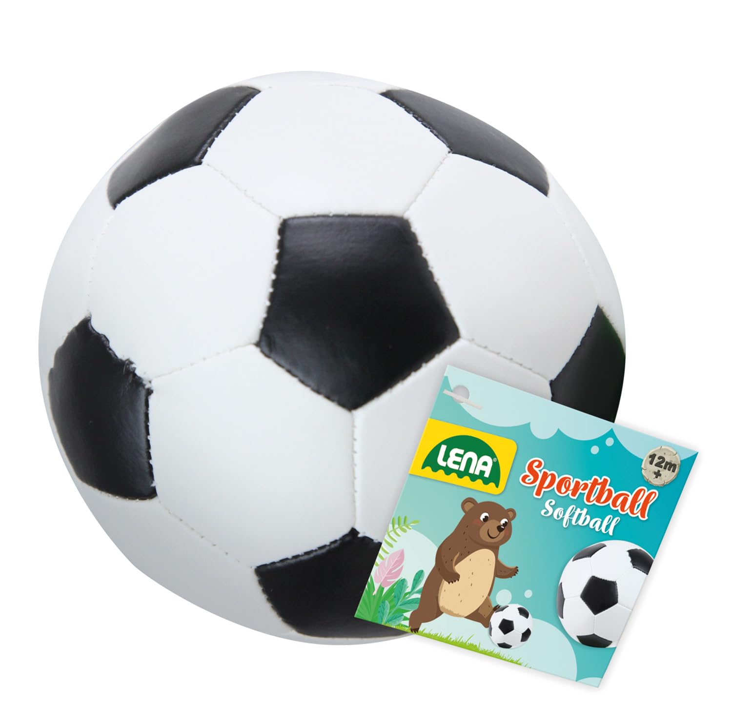 lena-aktive-soft-fu-ball-18-cm-schaumstoff-schwarz-wei image 1