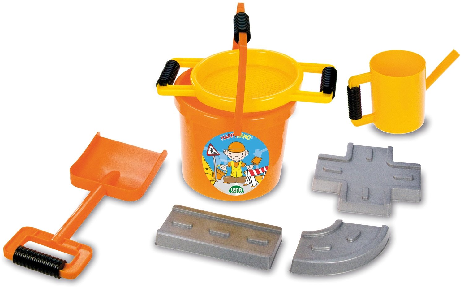 lena-happy-sand-5440-stra-enbau-sandspielzeug-7-tlg-orange image 1