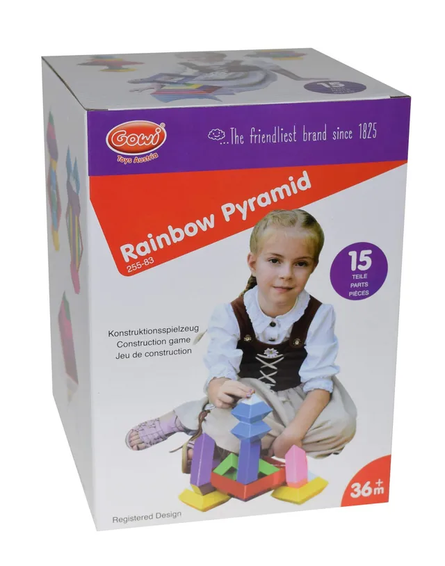 gowi-bio-255-83-regenbogen-pyramide-stapelspielzeug-15-teilig image 1