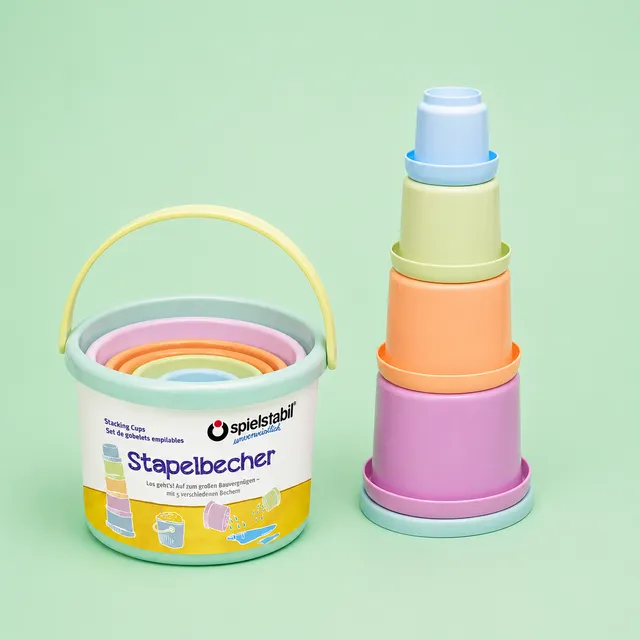 spielstabil-stapelbecher-pastell-wasserspielzeug-5-becher-set image 1