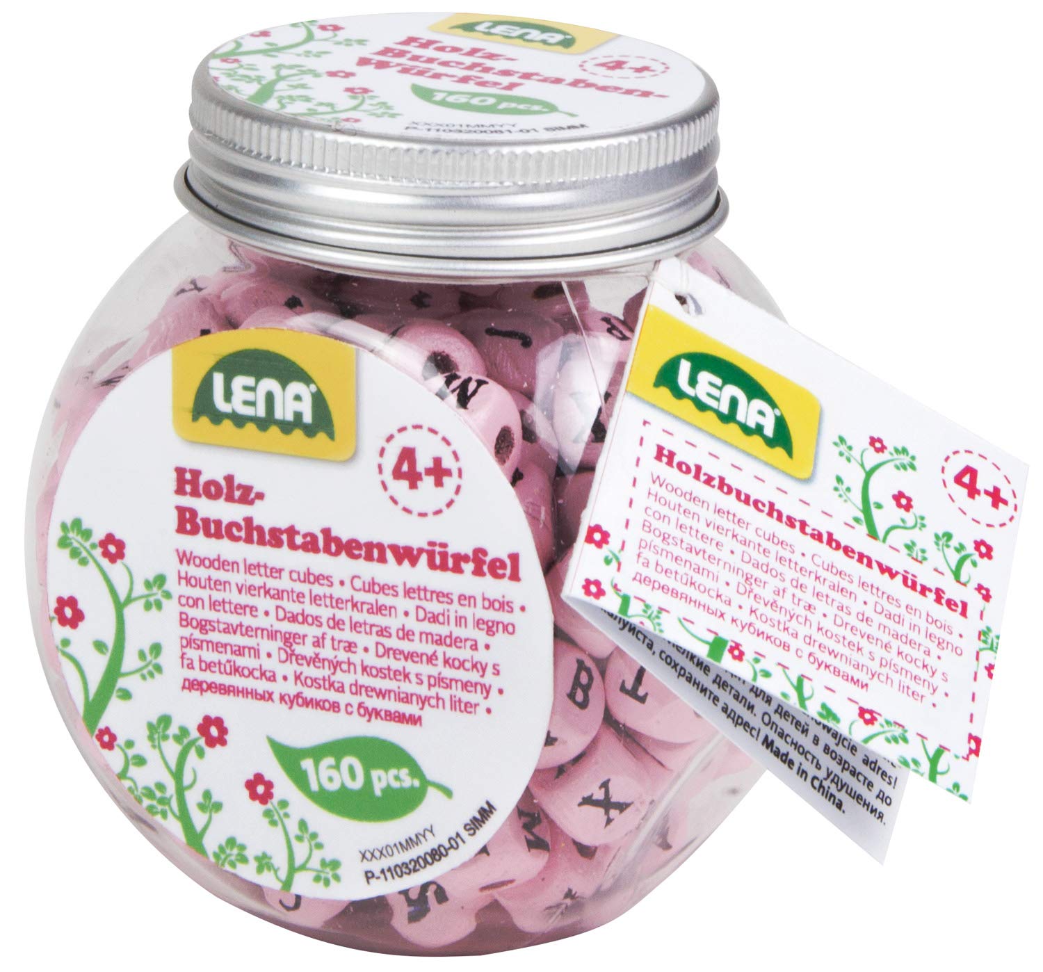 lena-32008-buchstabenw-rfel-holz-160-tlg-rosa-ab-4-j image 1