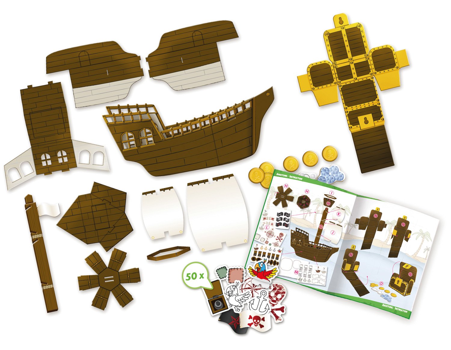 lena-creative-42645-bastelset-piratenschiff-30-cm image 2