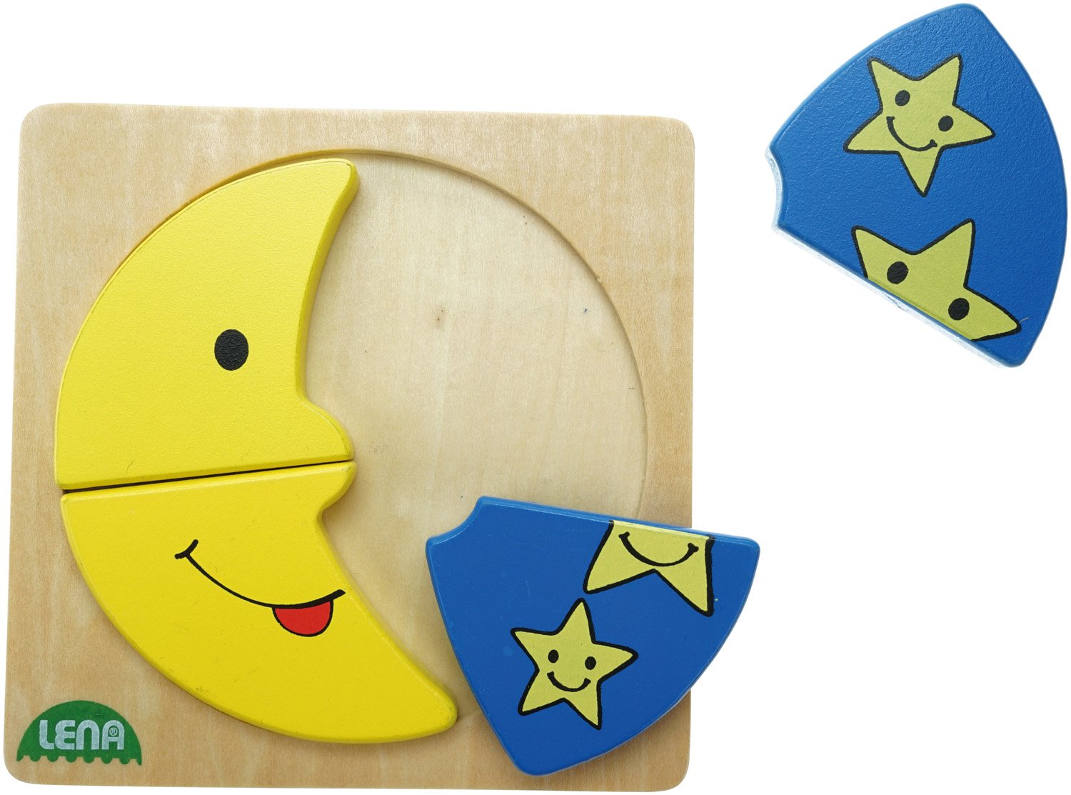 lena-my-first-32132-holzpuzzle-mond-und-sterne-4-teile image 3