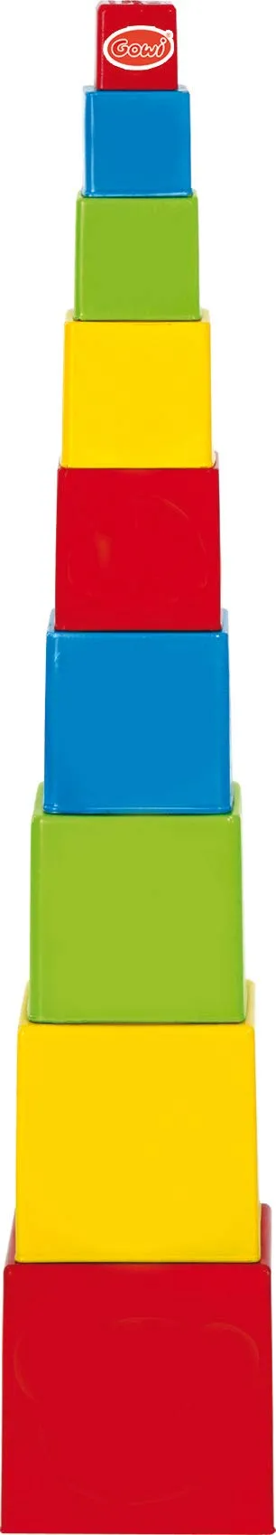 gowi-bio-pyramide-453-25-stapelbecher-9-teilig-eckig-bunt image 1