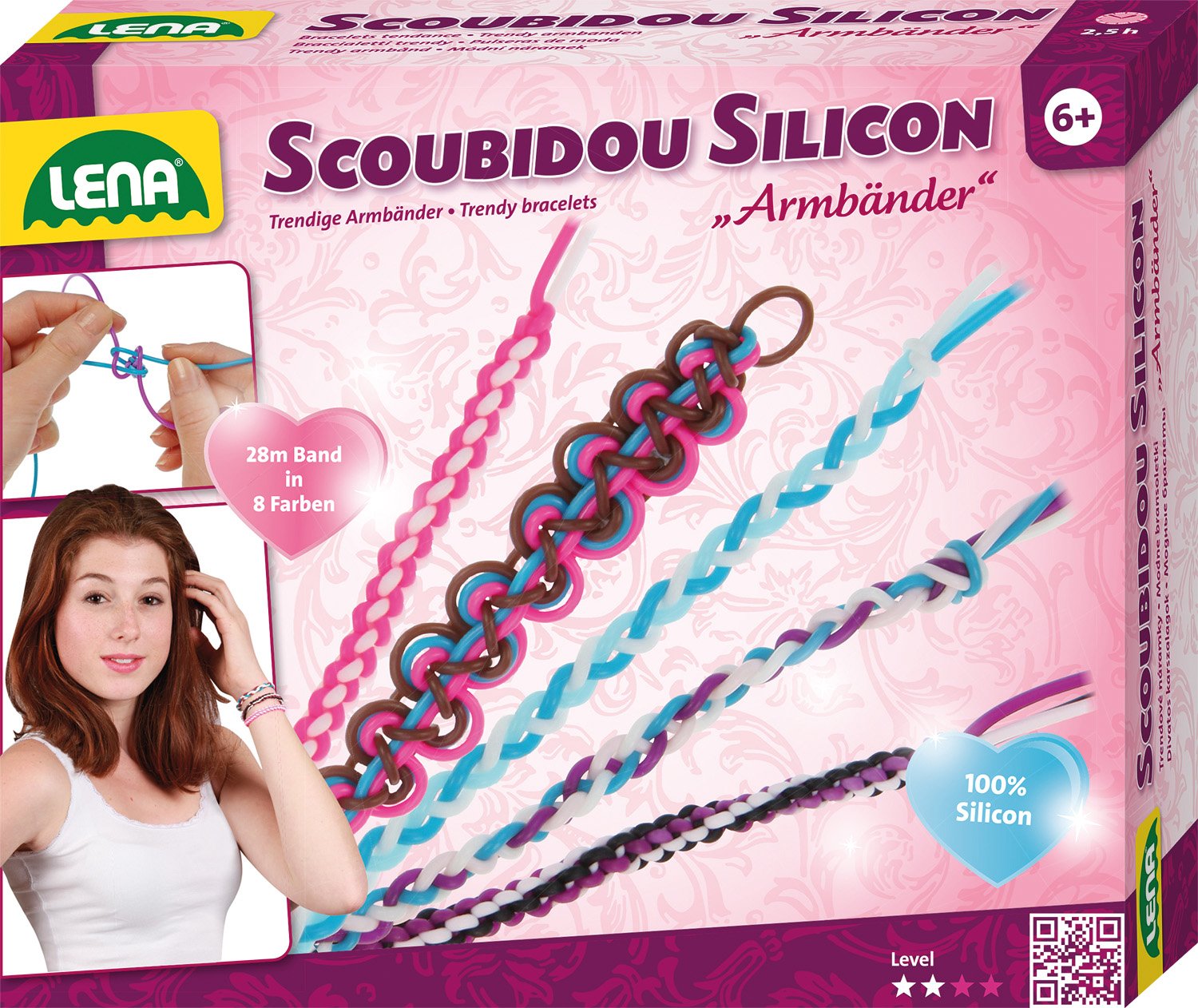 lena-glam-42695-bastelset-armb-nder-scoubidou-28-m-silikon image 1