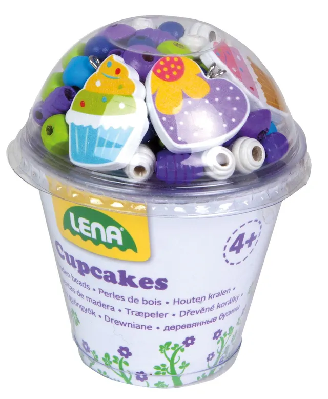 lena-glam-32001-holzperlen-bastelset-cupcake-dose-blau-200-tlg image 1