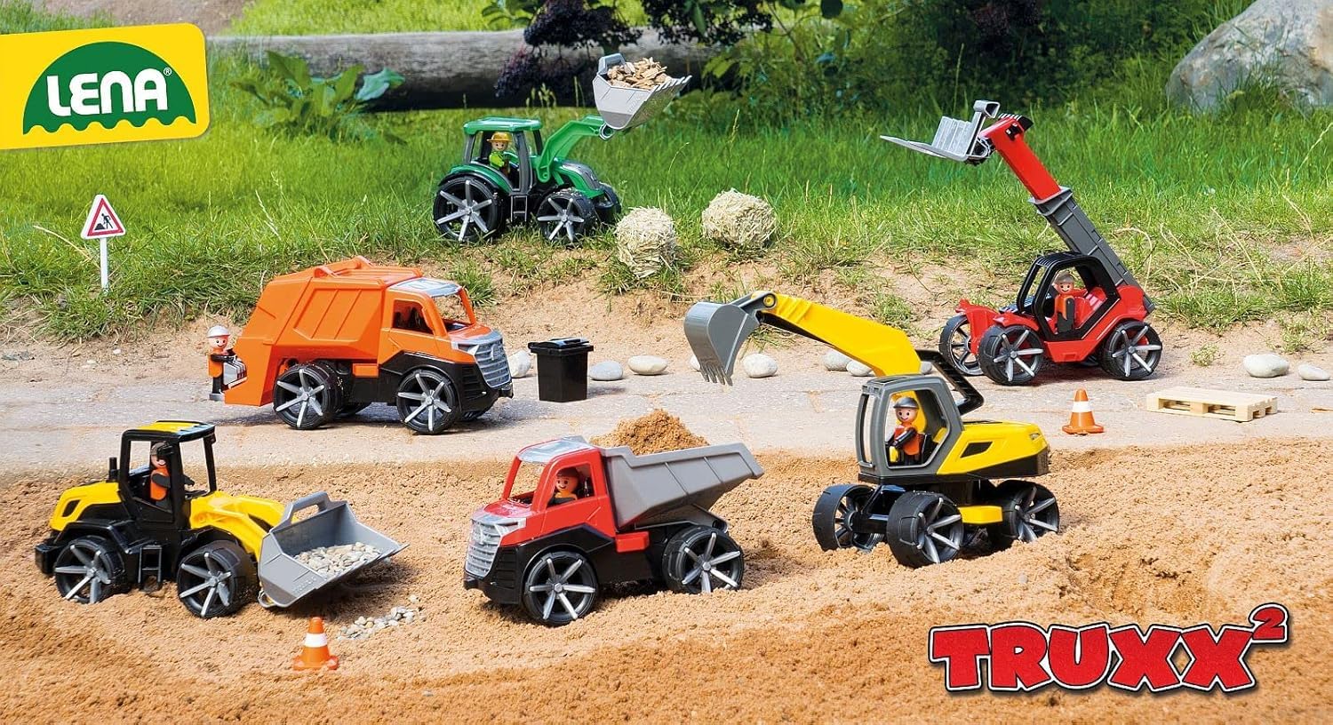 lena-truxx-04514-m-llwagen-30-cm-orange-mit-tonne image 6