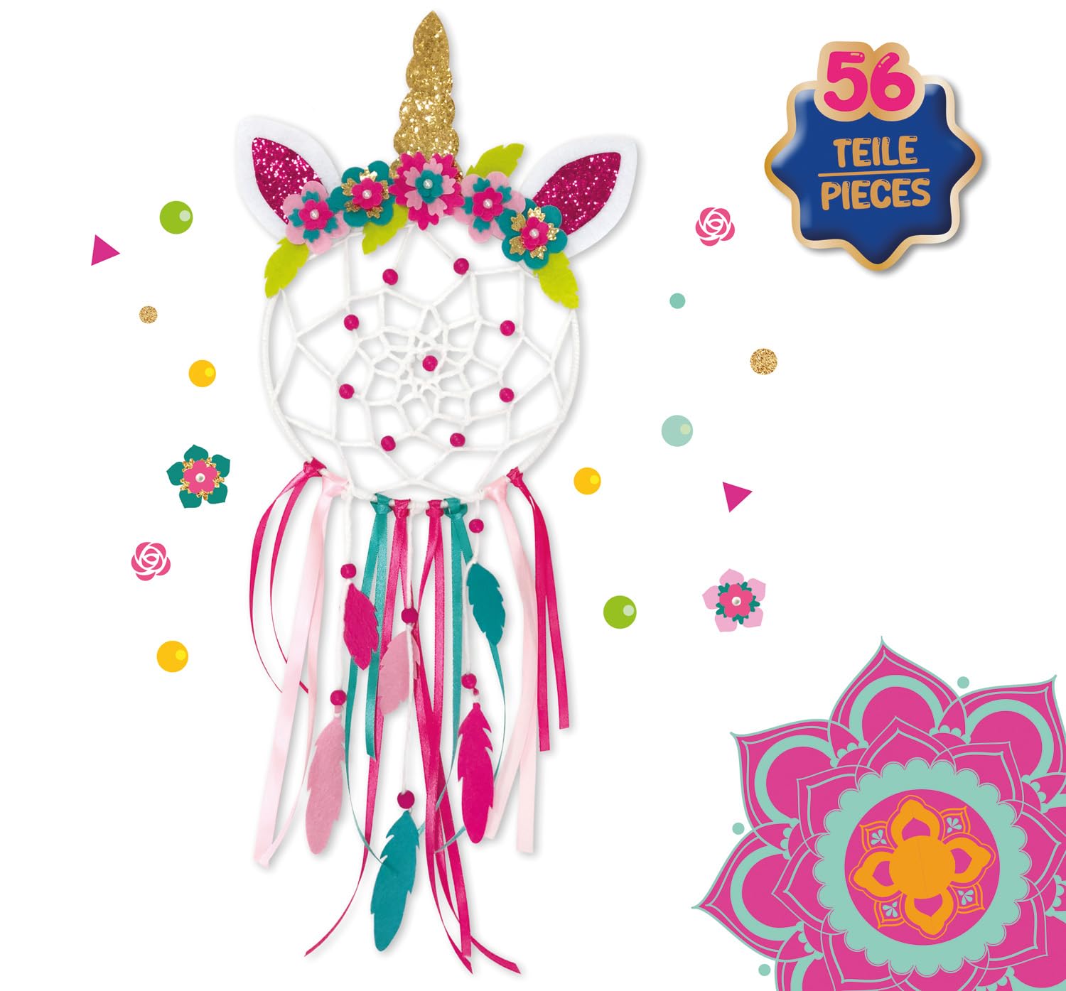 lena-42701-dreamcatcher-einhorn-traumf-nger-bastelset-56-teile image 2