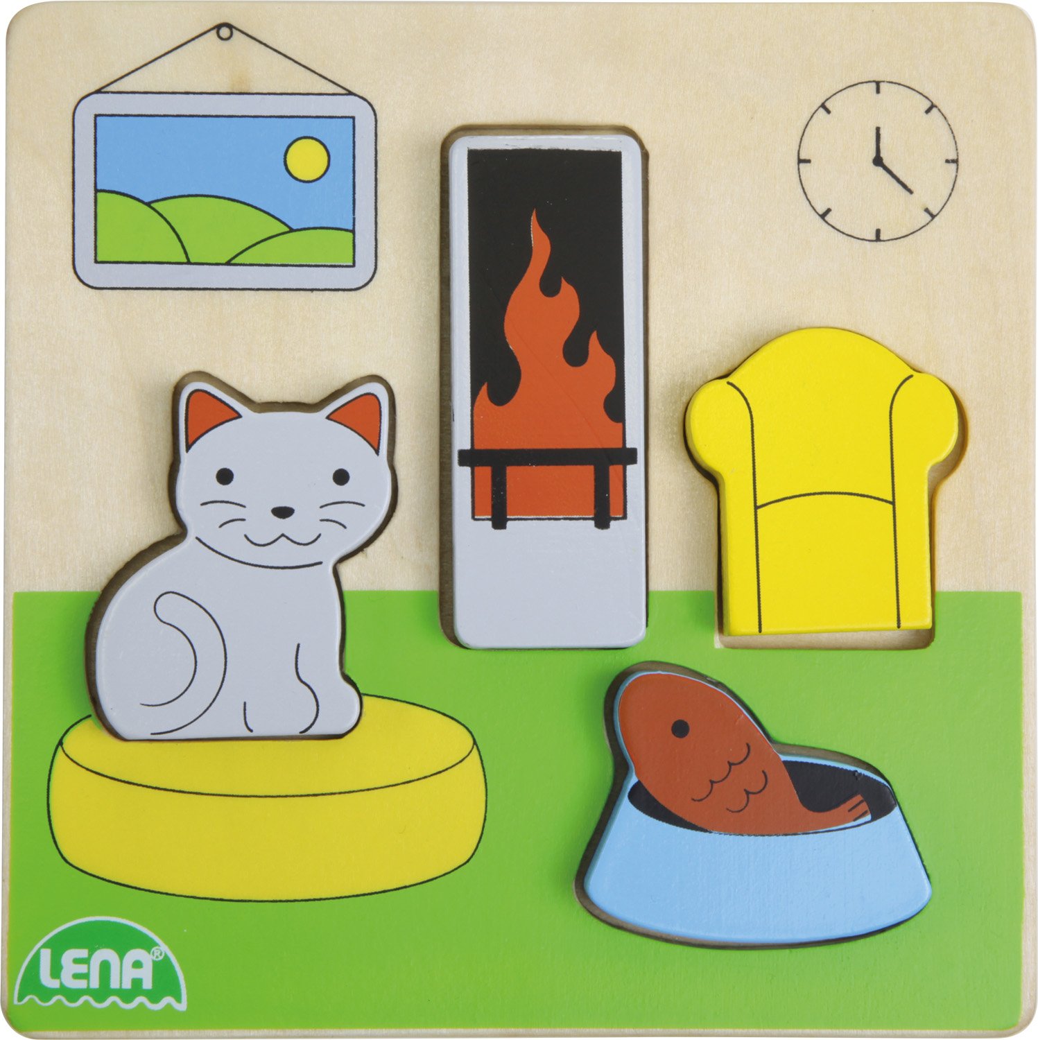 lena-my-first-32142-holzpuzzle-wohnzimmer-4-teile image 1