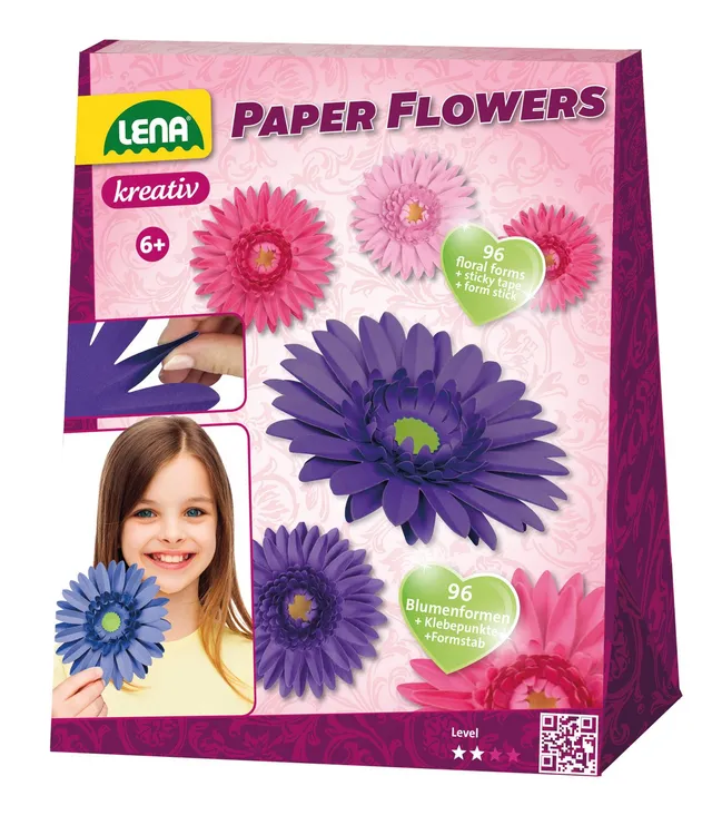 lena-creative-42653-paper-flowers-bastelset-papierblumen-bunt image 1
