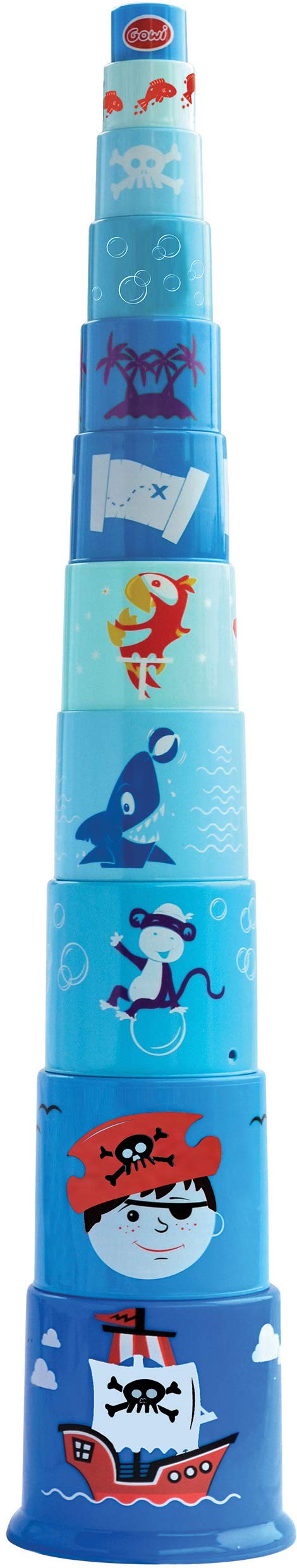 gowi-bio-453-37-pirat-pyramide-stapelbecher-11-teilig image 1
